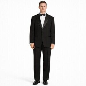 Giorgio Armani Mens Black Tuxedo Size 43R Vintage 90's Neiman Marcus Suit Mani